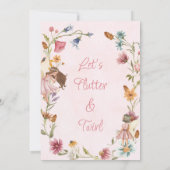 Invitation Fée et couronne Fleur sauvage multicolore (Dos)