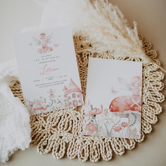 Invitation Fée et Fleur sauvage Anniversaire