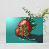 Invitation Fée et fraise afro-américaines (Debout devant)