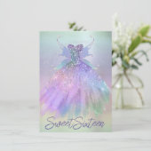 Invitation Fée Ethereal | Rainbow Ombre Pastel Sheen (Debout devant)
