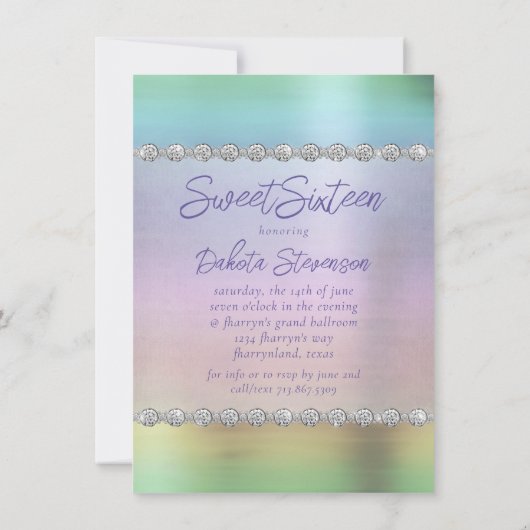 Invitation Fée Ethereal | Rainbow Ombre Pastel Sheen (Dos)