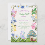 Invitation Fée Fée Fée Premier anniversaire Fées et Fleurs (Devant)