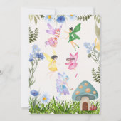 Invitation Fée Fée Fée Premier anniversaire Fées et Fleurs (Dos)