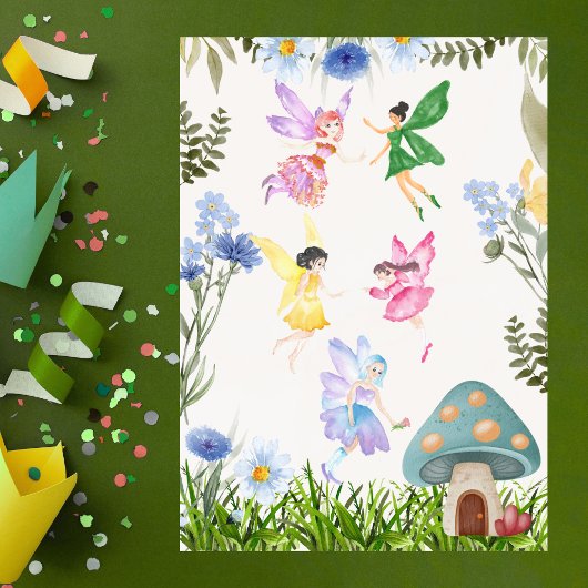 Invitation Fée Fée Fée Premier anniversaire Fées et Fleurs