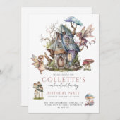 Invitation Fée Fée Fille fête d'anniversaire (Devant / Derrière)