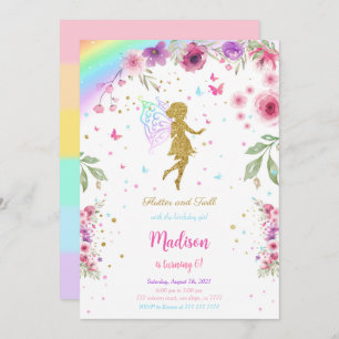 Invitation Fée fête d'anniversaire