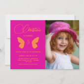 Invitation Fée Fille Anniversaire Minimaliste Simple Photo mo (Devant)