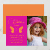 Invitation Fée Fille Anniversaire Minimaliste Simple Photo mo (Devant / Derrière)