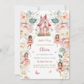 Invitation Fée Fille Anniversaire Whimsical Enchanted Floral (Devant)