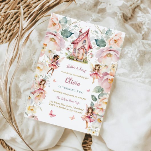 Invitation Fée Fille Anniversaire Whimsical Enchanted Floral