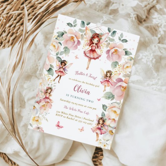 Invitation Fée Fille Anniversaire Whimsical Enchanted Floral