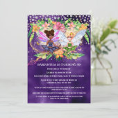 Invitation Fée filles magie parties scintillant jardin tropic (Debout devant)