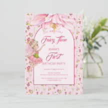 Fée Fleur Aquarelle Fille Anniversaire