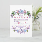 Invitation Fée Fleur de Pastel pour le 1er Anniversaire (Debout devant)