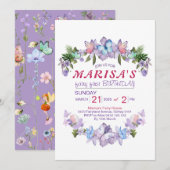 Invitation Fée Fleur de Pastel pour le 1er Anniversaire (Devant / Derrière)