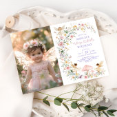 Invitation Fée Fleur sauvage délicieuse Premier 1er anniversa