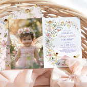 Invitation Fée Fleur sauvage délicieuse Premier 1er anniversa