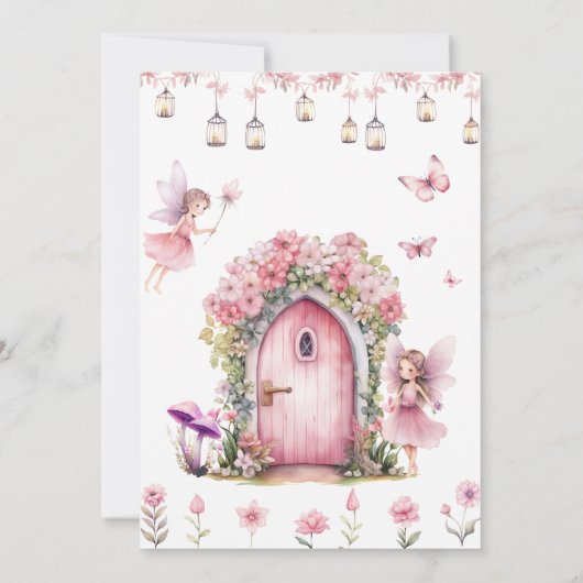 Invitation Fée Fleur sauvage Enchanted Forest Rose (Dos)