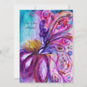 INVITATION FÉE FLEUR WHIMSICALE MIGNONNE EN ROSE, ÉCLATS D'OR (Devant)