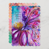 INVITATION FÉE FLEUR WHIMSICALE MIGNONNE EN ROSE, ÉCLATS D'OR (Devant / Derrière)