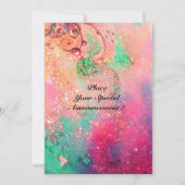 INVITATION FÉE FLEUR WHIMSICALE MIGNONNE EN ROSE, PAILLETTES (Dos)