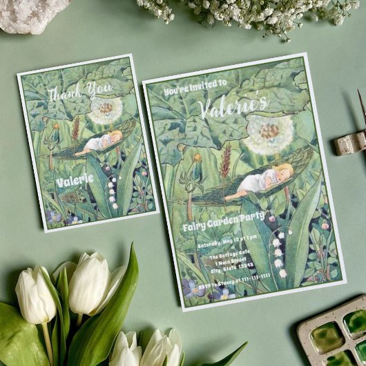 Invitation Fée Floral Garden Enchanted Forest Girl Anniversai
