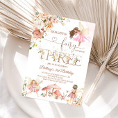 Invitation Fée Floral Papillon magique Anniversaire