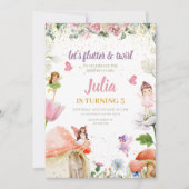 Invitation Fée Florale Anniversaire, Garden Girls (Devant)