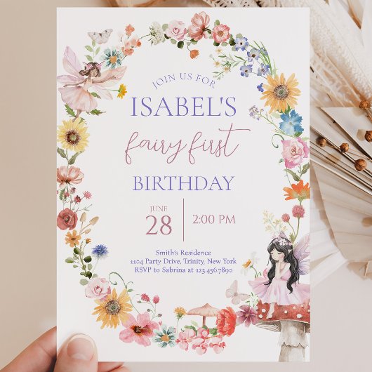 Invitation Fée Florale de Printemps Premier Anniversaire