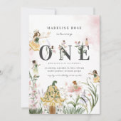 Invitation Fée florale magique 1er anniversaire (Devant)