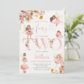 Invitation Fée florale magique Whimsical 2e fête d'anniversai (Debout devant)