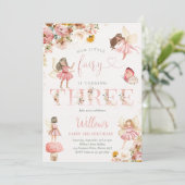 Invitation Fée florale magique Whimsical 3e fête d'anniversai (Debout devant)