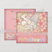 Invitation Fée florale rose pour la mère et l'enfant pour une (Devant / Derrière)