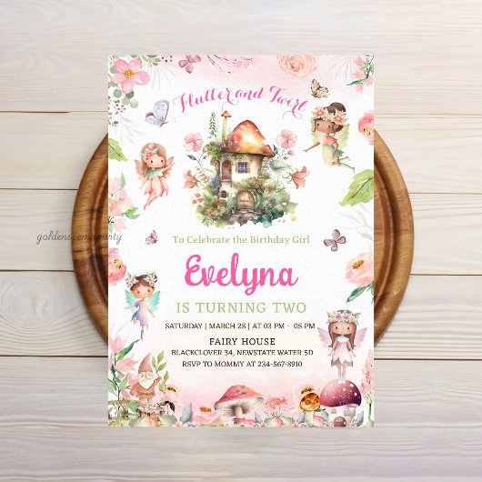 Invitation Fée Flutter Et Anniversaire Tournoyant Fête