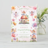 Invitation Fée Flutter et Twirl Premier 1er Anniversaire (Debout devant)