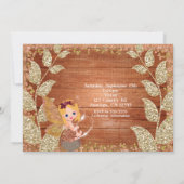 Invitation Fée & Glittery Feuille Rustic Glam Automne Anniver (Dos)