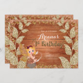 Invitation Fée & Glittery Feuille Rustic Glam Automne Anniver (Devant / Derrière)