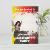 Invitation Fée gothique fête de bachelorette personnalisée (Debout devant)