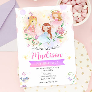 Invitation Fée Jardin Enchanté Fête d'Anniversaire Magique