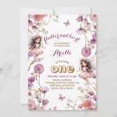 Invitation Fée lavande fleur sauvage Pixie 1er anniversaire (Devant)