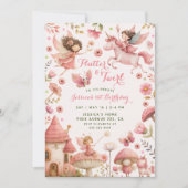 Invitation Fée Licorne Flutter & Twirl pour 1er Anniversaire (Devant)