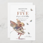 Invitation Fée magique 5e anniversaire (Devant / Derrière)