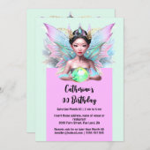 Invitation Fée magique chinoise princesse en verre girly (Devant / Derrière)