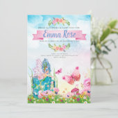 Invitation Fée magique fête d'anniversaire (Debout devant)