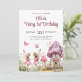 Invitation Fée magique Jardin Floral Filles Anniversaire (Debout devant)