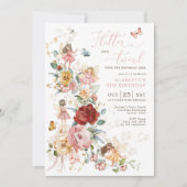 Invitation Fée magique Jardin Floral Pixie Filles Anniversair (Devant)