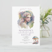 Invitation Fée magique Pixie fête d'anniversaire (Debout devant)