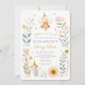 Invitation Fée magique Premier anniversaire Champignons Woodl (Devant)