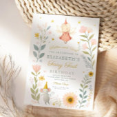 Invitation Fée magique Premier anniversaire Champignons Woodl