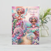 Invitation Fée magique Première fête d'anniversaire (Debout devant)